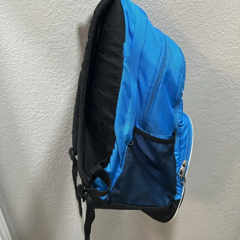Nike Brasila 6 Large Backpack Blue Swoosh Mesh Pockets BA4718-428 School Sports